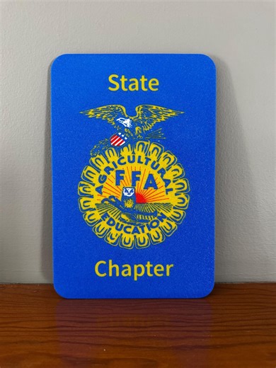 FFA Sign (vertical) | Custom FFA Emblem Nameplate | Personalized State & Chapter | Livestock Pen Sign | Barn / Stall Decor | Optional Holes - Etsy