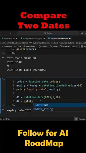 Compare Dates Like That in Python #pythontutorial #artificialintelligence