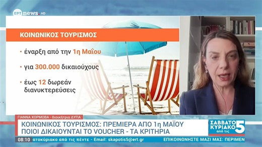 Διοικήτρια ΔΥΠΑ στο ΕΡΤnews: Ξεκινούν την Τρίτη οι αιτήσεις για τον κοινωνικό τουρισμό – Ποιοι δικαιούνται το voucher