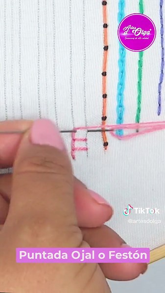 Puntada de Ojal y Festón: Tutorial de Bordado a Mano