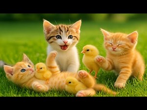 Cutest Kittens Ever! 😻 Playing on the Grass Under a Bright Sunny Sky – Relaxing Cat Sounds 4K