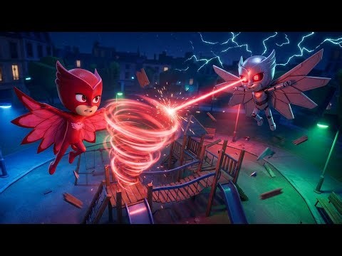 Robo-Owlette vs Real Owlette! 💥 Red Eyes Laser Attack & The Giant Cyclone! PJ Masks Full Episode