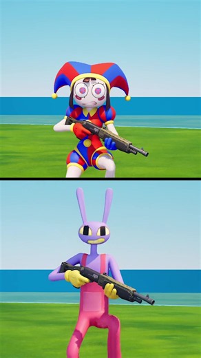 Pomni vs Jax Fortnite: Jump and Fall Animations Comparison