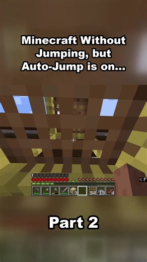 Minecraft without jumping, but auto jump is on | Part 2 #fyp #foryou #viral #minecraftmemes #minecraft