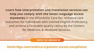 Unlock vital strategies for improving patient access compliance through over-the-phone interpretation services. Our recent webinar with Holland & Knight covers regulatory updates and the impact of language access on CMS ratings. Catch up on what you missed and watch the recording here: https://brnw.ch/21wTXgr | Lionbridge