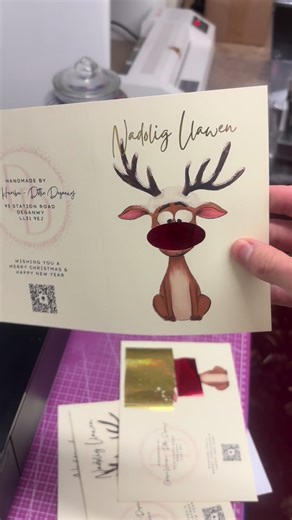 ✨ Making Welsh Christmas cards with a little sparkle ✨ using saved foil cut-offs so nothing goes to waste 🌿🎄 #WelshChristmas #HandmadeCards #foil #makewithme #smallbiz
