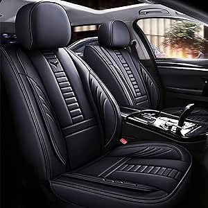 for Nissan Altima 2013-2025 Car Seat Covers, Full Coverage Customized Seat Covers Premium Leather Waterproof Stain-Resistant Easy to Install (Front Set, Black)