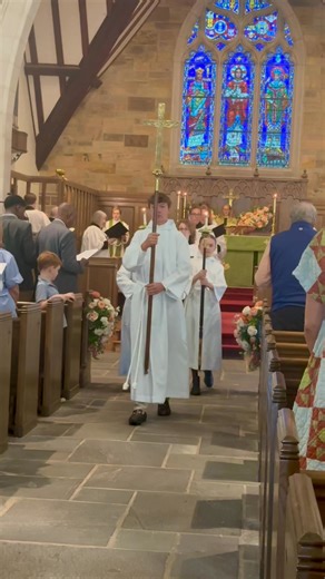 My absolute favorite hymn at church today. “Lift high the cross!” Raised spirits after prayers for dearly departed Charlie Kirk. | Emily Miller