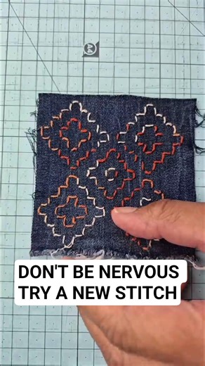 DENIM PATCHES | Using a template and variegated thread