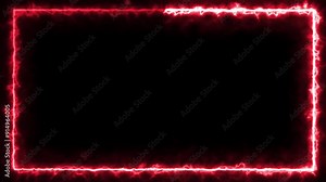 neon border frame, red thunder border, rectangle, square, frame, black screen frame, border black screen, glowing frame, glowing border
