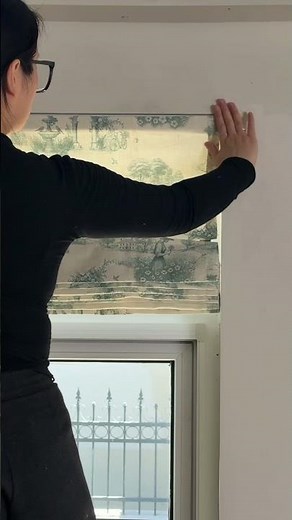 The easiest no-drill roman shades 🛠️ #nodrill #diy #trending