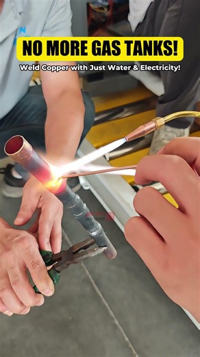 NO MORE GAS TANKS! Braze copper with just water and electricity. #hho #copperbrazing #welding