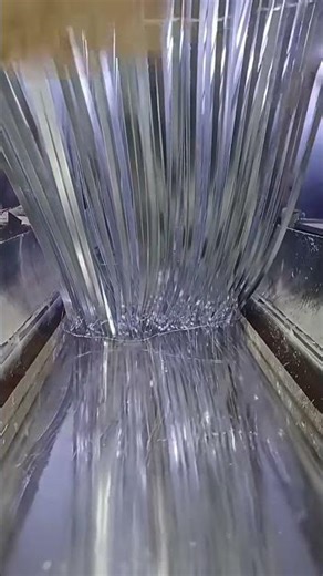 The flat steel is undergoing galvanization.