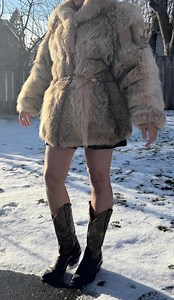 Kim Kardashian Style Fur Coat, Vintage Luxurious Coyote Fur Coat, S/M Size, Women's Fur Coat, Real Coyote Fur Coat, Coyote Coat Women - Etsy
