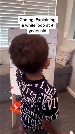 4-year old explains a while loop 😍 #coding