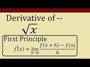 Derivative of root x by first principle || vargmul X ka avkalan
