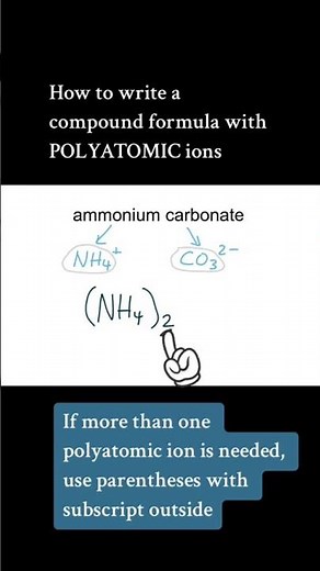 How to write formulas with polyatomic ions #polyatomic #ioniccompounds #chemicalformula