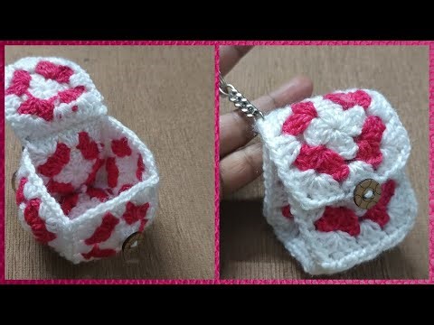 Very Easy Crochet Mini Bag Tutorial for beginners/Granny Square mini pouch