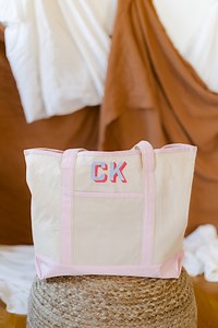 Embroidered Personalized Canvas Tote Bag – Bridesmaid Her, Mom, Bride, Travel Bag, Lake, Boat, Work - Etsy