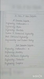 B. Tech. first year subjects
