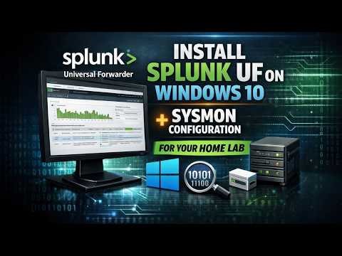 Install & Configure Splunk Universal Forwarder on Windows 10 with Sysmon | Complete SIEM Home Lab