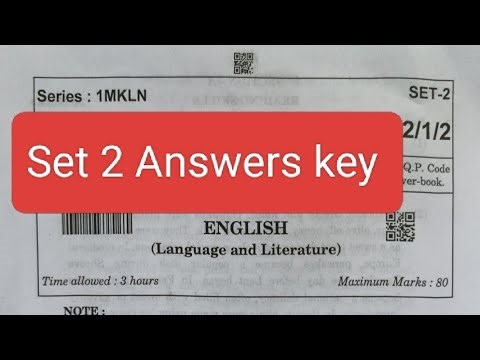 Set 2 English answer key 2026 / cbse board exam 2026 / class 10 english question paper solution 2026