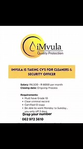 344K views · 642 reactions | Imvula is Taking Grade C Security Guard They Respond Within a Week Imvula security Grade C Security Officers Needed Urgently Minimum Requirements Grade C Psira Grade 10 Application link  https://tinyurl.com/3y6erwb9 | Opportunities in S.A province | Facebook
