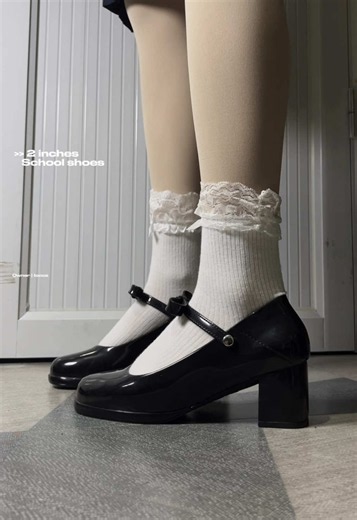 Black School Shoes for Girls: Stylish Black Shoes with Heels