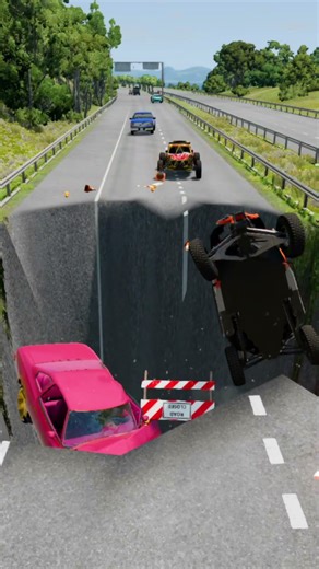 Cars & Buses vs Massive pit - BeaamNG.drive #beamng #beamngdrive