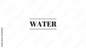 Water with text effect isolated white background. Animated text effect. Letter and text effect
