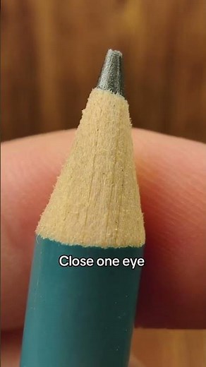 Close one eye and let the pencil kiss yours #3d #pen #fyp #opticalillusion #illusion