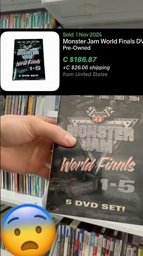 We found a rare monster jam finals DVD box set while thrifting!￼