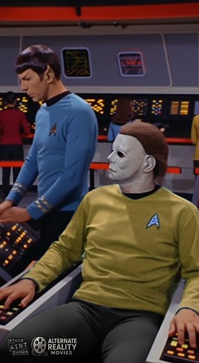 231K views · 4.8K reactions | Fun fact for those who don't know - The Michael Myers mask in Halloween is actually a cheap Captain Kirk mask that the crew bought at a costume shop. they spray-painted it white, widened the eye holes, and messed up the hair, which transformed it from a Star Trek likeness into the blank, expressionless face of Michael Myers. #StarTrek #tv #nostalgia #Halloween #parody | Alternate Reality Movies | Facebook
