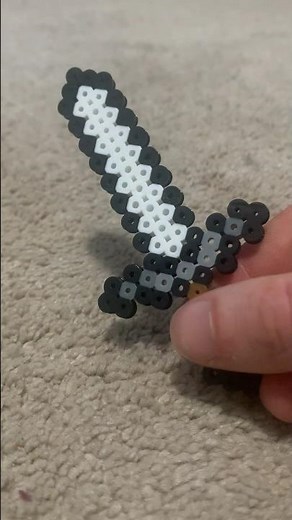 Minecraft Sword With Perler Beads #perlerbeads