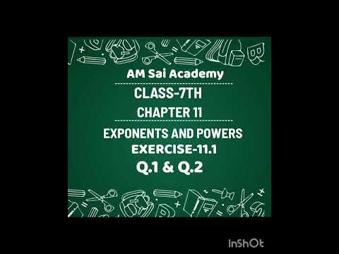 Class 7 Maths | Chapter11 Exponents and Powers | Introduction & Exercise 11.1 Q1 & Q2 | AMSAIACADEMY