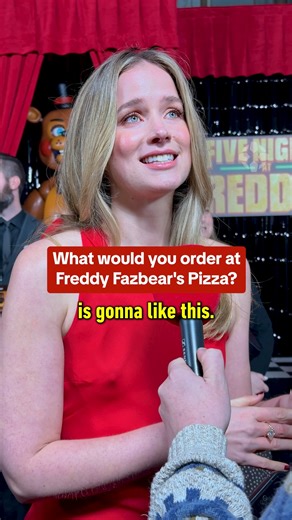 Five Nights at Freddy's 2 star Elizabeth Lail reveals her favorite pizza! Would you eat a slice? #fnaf2 #fnaf #fivenightsatfreddys #elizabethlail #vanessa #pizza #buffalo #ranch #food #ign #redcarpet #celebrity #interview | IGN