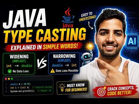 Java Type Casting Explained in Simple Words | Widening vs Narrowing in Java