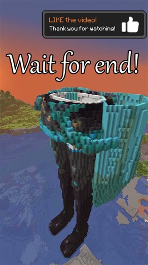 This Anime Idol Is Becoming a Giant Minecraft Statue! 🎤💙 #minecraft #shorts