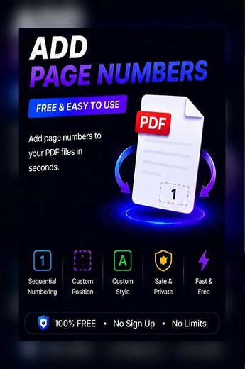 🔢 Add Page Numbers to PDF Online Free ⚡ Easy PDF Numbering Tool