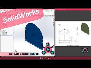 SolidWorks | 3D CAD EXERCISES 10 | StudyCadCam | Solution Tutorial |