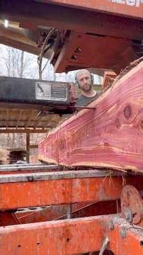 Cedar log ➡️ 8x8. @woodmizer carbide blade. #sawmill #log #lumber