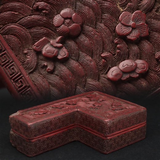 FG572 中国古玩 明清 堆朱蓋物 幅12cm 木箱付・堆朱波花図小物入・剔紅浪花圖盖盒・彫漆蓋物 漆工芸 漆器 古美術-其他–日本Yahoo!拍賣｜MYDAY代標代購網、海外購物第一站