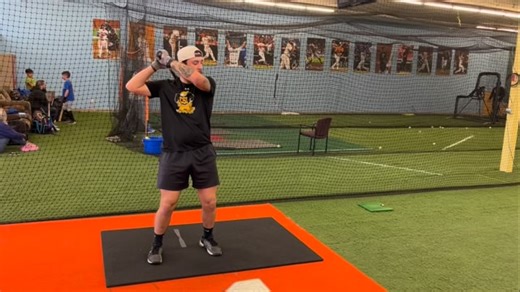 Always great to see my college guys over winter break that are home for a bit💯 Big June is looking dialed in and ready for a big spring!🔥 Our goal was to improve his ability to load and unload his spine with positive posture to easily transfer energy up the chain. Junior does a great job using his lower half to pull power from the ground in his load and begins a good force transfer at front heel strike, however he has a tendency of getting a bit too arched in his spine not allowing him to keep