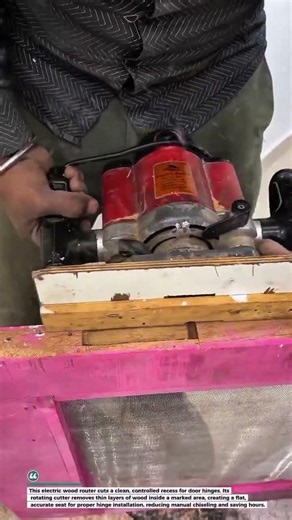 Electric Hinge Recess Router: Fast, Clean Door Hinge Installation #Woodworking #Tools