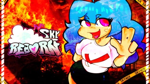 【FNF官方引擎模组】天空重生Vs Sky粉丝重置版可玩角色全流程演示