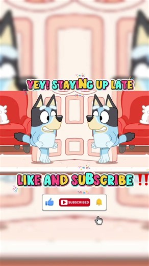 Bluey Staying Up Late! Yey! ⏰🌙 #gamavision #bluey #soundeffects
