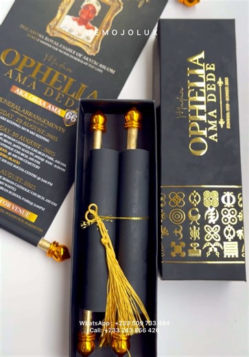 Luxurious Funeral Scroll Invitations for Celebrations