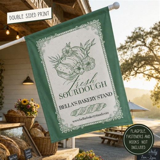 Custom Farm Stand Bakery Sign, Customizable Sourdough Bread Banner, Homestead Baked Goods Flag, Bakery Yard Signage , Small Business Sign - Etsy