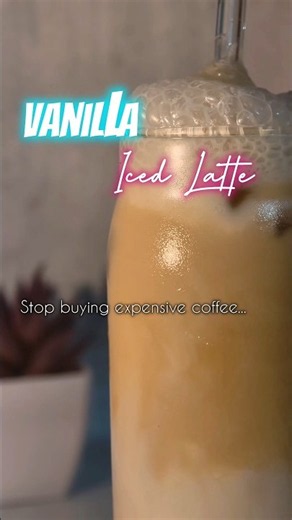 The Perfect Vanilla Iced Latte at Home! ☕🧊 Café-Style Recipe #shorts