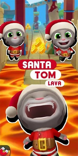 ‼️Santa Tom Vs Lava Reverse 🔥 - Funny Talking Tom Gold Run #shortsfeed